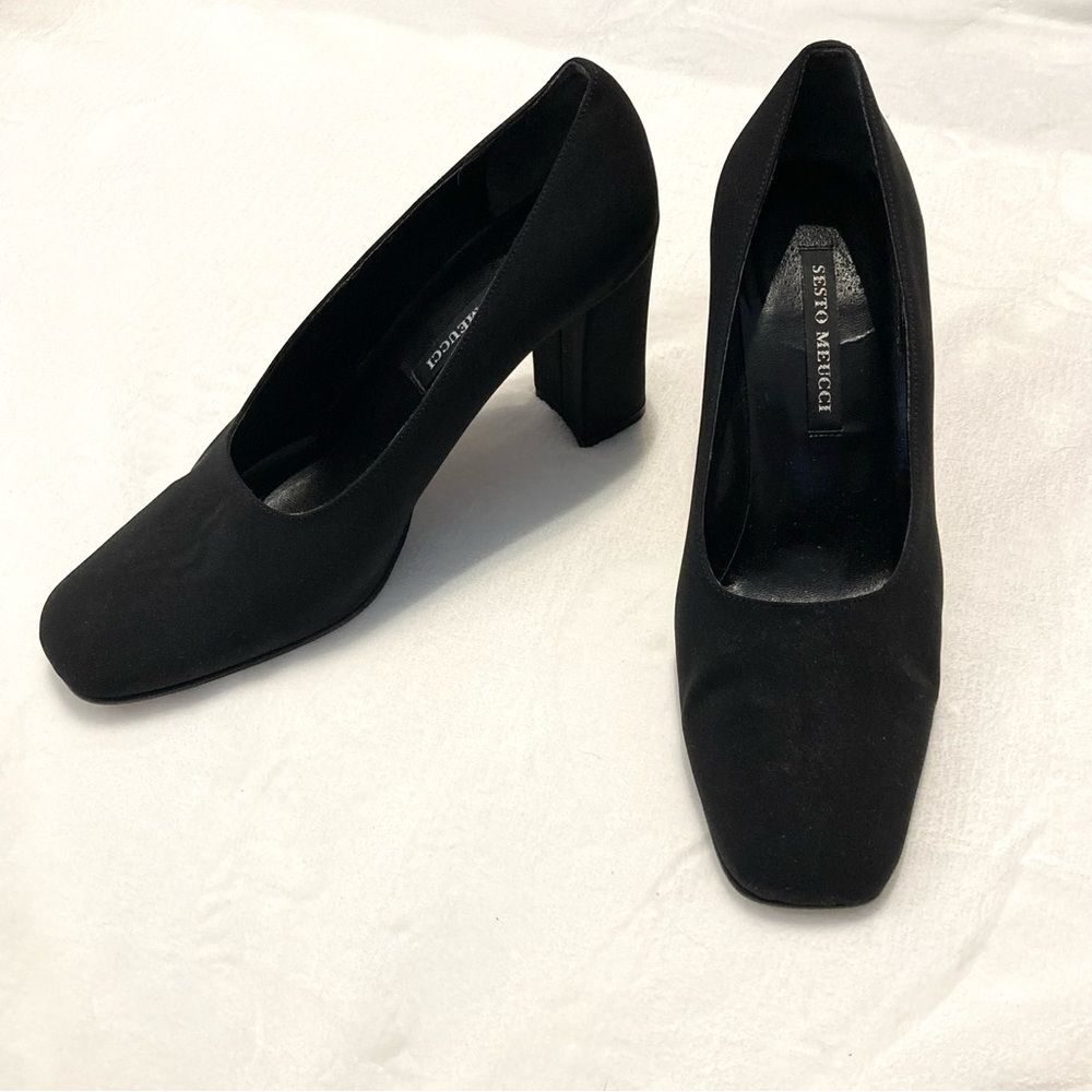 Sesto Meucci Y2K Black High Heels Block Size 9